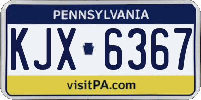 PA license plate KJX6367