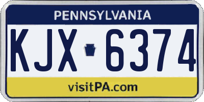 PA license plate KJX6374