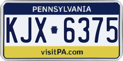 PA license plate KJX6375