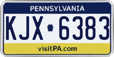 PA license plate KJX6383