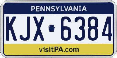PA license plate KJX6384
