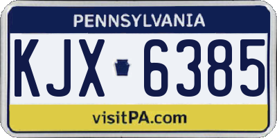 PA license plate KJX6385