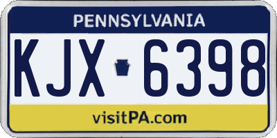 PA license plate KJX6398