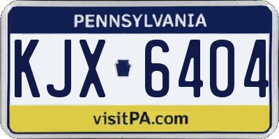 PA license plate KJX6404