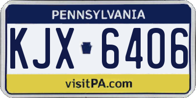 PA license plate KJX6406