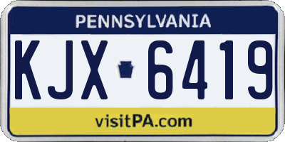 PA license plate KJX6419