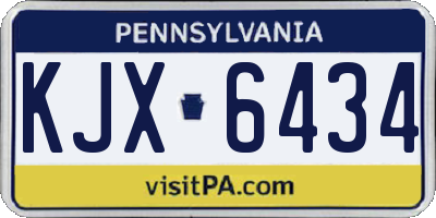 PA license plate KJX6434