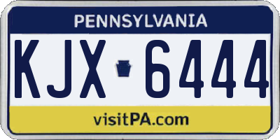 PA license plate KJX6444