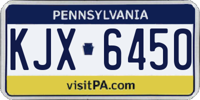 PA license plate KJX6450
