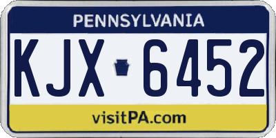 PA license plate KJX6452