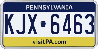 PA license plate KJX6463