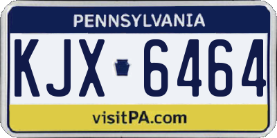 PA license plate KJX6464