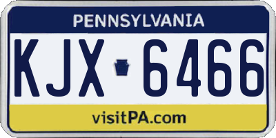PA license plate KJX6466