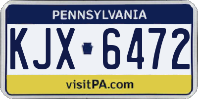 PA license plate KJX6472