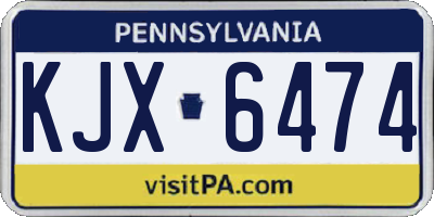 PA license plate KJX6474