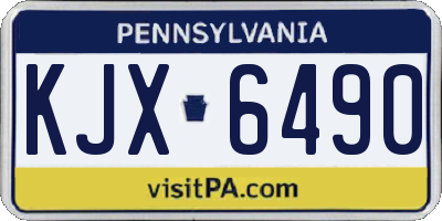 PA license plate KJX6490
