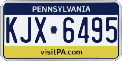 PA license plate KJX6495
