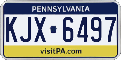 PA license plate KJX6497
