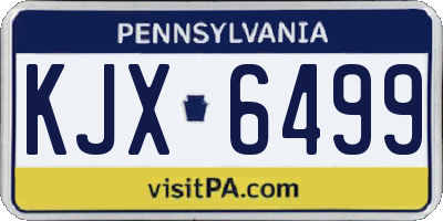PA license plate KJX6499
