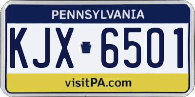 PA license plate KJX6501
