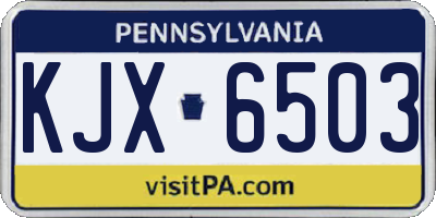 PA license plate KJX6503