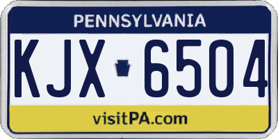 PA license plate KJX6504