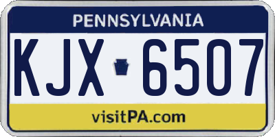 PA license plate KJX6507