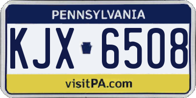 PA license plate KJX6508