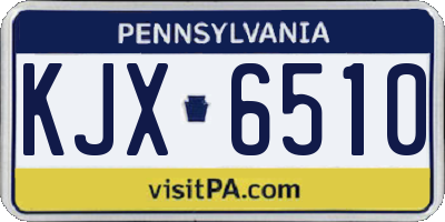 PA license plate KJX6510
