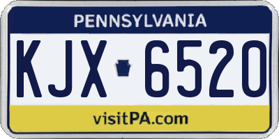 PA license plate KJX6520