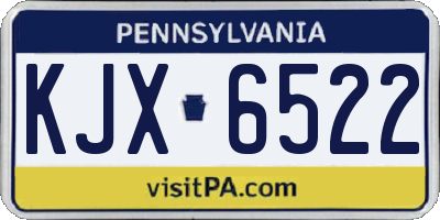 PA license plate KJX6522