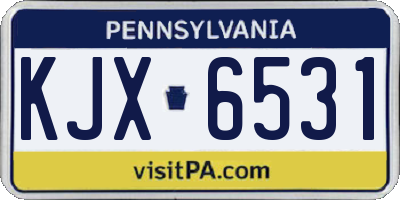 PA license plate KJX6531