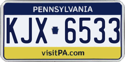 PA license plate KJX6533