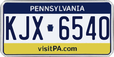 PA license plate KJX6540