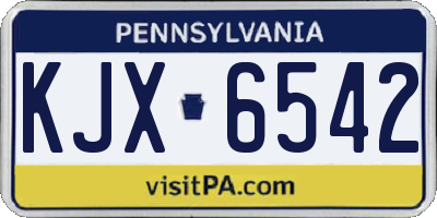 PA license plate KJX6542