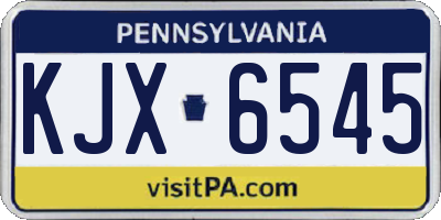 PA license plate KJX6545