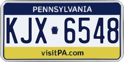 PA license plate KJX6548