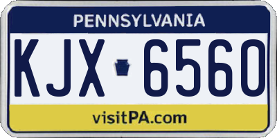 PA license plate KJX6560