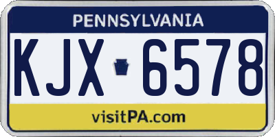 PA license plate KJX6578