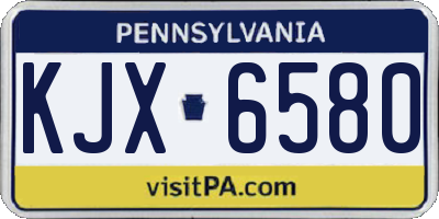 PA license plate KJX6580