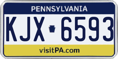 PA license plate KJX6593