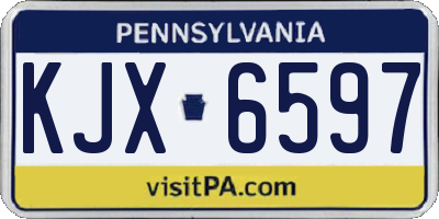 PA license plate KJX6597