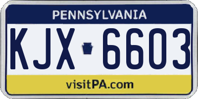 PA license plate KJX6603