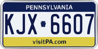 PA license plate KJX6607