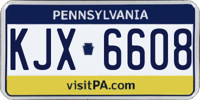 PA license plate KJX6608