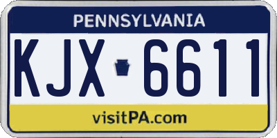 PA license plate KJX6611