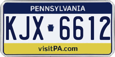 PA license plate KJX6612