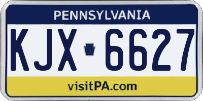 PA license plate KJX6627