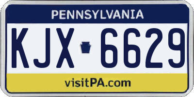 PA license plate KJX6629