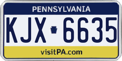PA license plate KJX6635